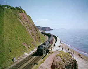 London to Penzance train at Teignmouth, Devon London to Penzance train at Teignmouth, Devon