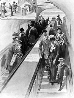 Londons new amusement: Up and down the escalator Londons new amusement: Up and down the escalator