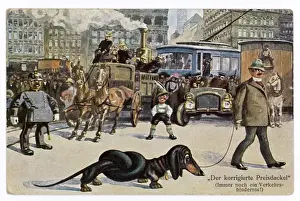 Long Dachshund Dog Print