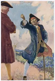 Long John Silver Print - Pirate Threatening Captain Smollett