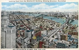 Looking East from the Woolworth Building, showing Brooklyn and Manhattan - New York City Looking East from the Woolworth Building, showing Brooklyn and Manhattan - New York City