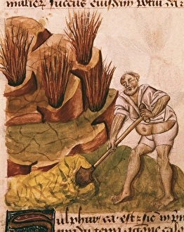 Looking for sulphur near a volcano. Illustration Looking for sulphur near a volcano. Illustration