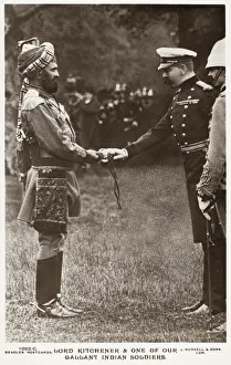 Lord Kitchener making a presentation to an Indian trooper Lord Kitchener making a presentation to an Indian trooper