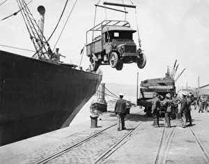 Lorry delivery at RASC MT Depot, Rouen, France, WW1 Lorry delivery at RASC MT Depot, Rouen, France, WW1