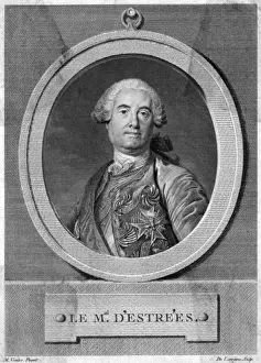 French Soldier History Prints: Louis Duc D estrees
