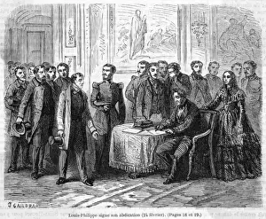French Revolution History Prints: Louis Philippe Abdicates
