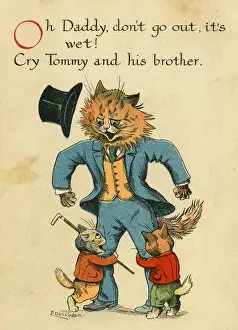 Louis Wain Cat Art Prints: Louis Wain, Daddy Cat - don t go out