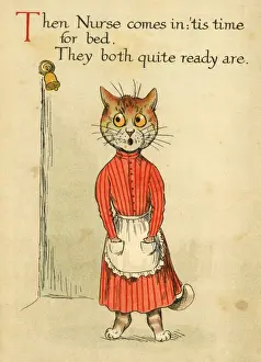 Louis Wain Cat Art Prints: Louis Wain, Daddy Cat - nurse