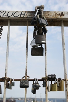 Love Locks on display in Odessa, Ukraine Love Locks on display in Odessa, Ukraine
