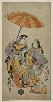 Antique Japanese Prints Online Prints: Two lovers under an umbrella
