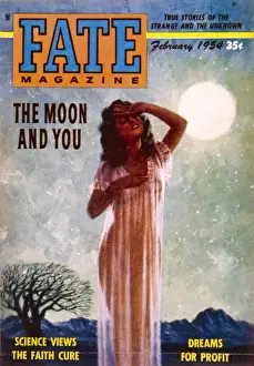 Lunar Influence Print: Full Moon Scene with a Scantily Clad Woman