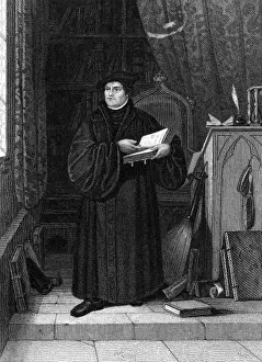 Protestant Reformation Images Prints: Luther in his Study