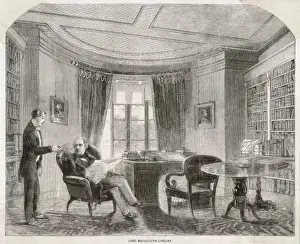 Victorian Era Books Prints: Macaulay in his Library
