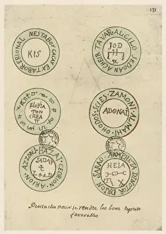 Fortune Telling Symbols Prints: Six Magic Pentacles