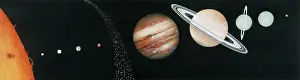 Planetary Scale Model Prints: Main components of the Solar System