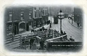 Prints of Main Street, Bilston, near Wolverhampton, Staffordshire, England. Getting Coal Date: 1906 Wolverhampton Prints: Main Street, Bilston, Staffordshire Print: Getting Coal 1906