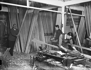 Oxford V Cambridge Boat Race Prints: Making Oars 1930