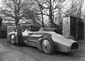 Malcolm Campbell with his Bluebird car, 1933 Malcolm Campbell with his Bluebird car, 1933