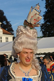 Man in drag at a festival, Haimhausen, Bavaria, Germany Man in drag at a festival, Haimhausen, Bavaria, Germany
