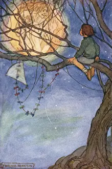 The Man in the Moon Print: A Boy Confronts Lunar Figure