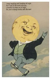Historical Nursery Rhymes Prints: Man in the Moon Postcard