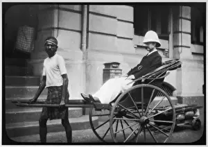 Man in Rickshaw Print