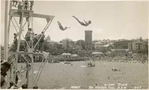 Harbour Prints: Manly Diving Tower Print, Sydney Harbour 1900s