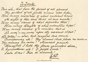 Prints of An example of Edgar Allan Poes handwriting Edgar Allan Poe Prints: Print of E. A. Poe's Handwritten Manuscript