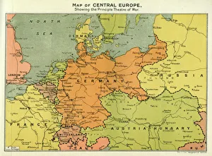 Map of Central Europe, World War One Map of Central Europe, World War One
