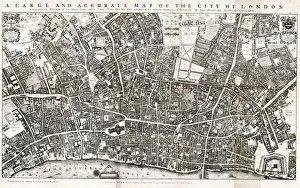 Map of the City of London by John Ogilby 1676. Ogilby (also Ogelby Map of the City of London by John Ogilby 1676. Ogilby (also Ogelby