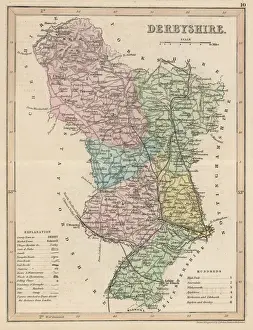Prints of Map of Derbyshire Map Prints: Derbyshire C1857 Map Print