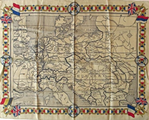 Map of the European Theatre of War plus flags of the Allies Map of the European Theatre of War plus flags of the Allies