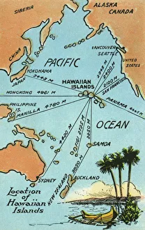 Map of Hawaii, Pacific Ocean and surrounding areas Map of Hawaii, Pacific Ocean and surrounding areas