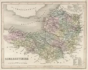 Prints of Map of Somerset Map Prints: Somerset Print C1857 Map
