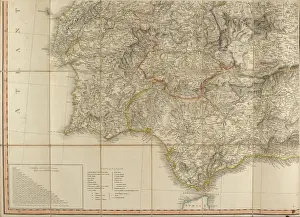 European History Maps Prints: Map of Spain