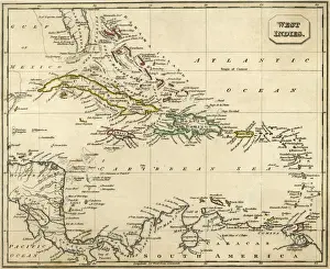 West Indies Map Prints: Map West Indies