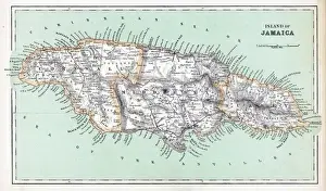 Maps And Chart Prints: Jamaica Map Print