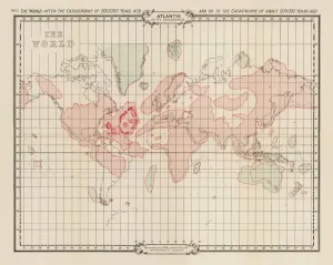 World Prints: Atlantis Print: Map of the Lost City in Decline