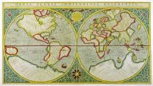 Map Prints: Gerhard Mercator World Map Print 1587