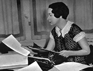 Margaret Mitchell at her Typewriter, 1937 Print