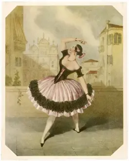 Prints of MARIE GUY STEPHAN Ballet dancer, in Las Boleras de Cadiz Ballet Prints: Marie Guy Stephan Print: 19th-century Ballet Dancer in Cadiz
