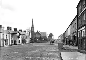 Early 20th Century Print of Magherafelt Market Street Scene