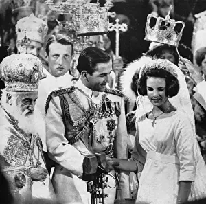 Duke Of Edinburgh Prints: Constantine of Greece & Princess Anne-Marie Wedding Print 1964