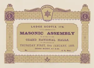 Masonic Ticket Print, Glasgow Assembly