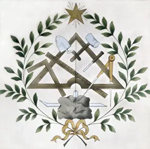 Masonic Tools Print, Musée du Grand Orient de France