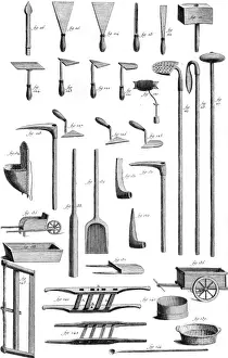 18th Century Masonry Tools Print, Circa 1760