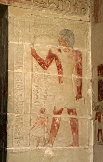 Mastaba of Nefer and Kahay. Relief. The Pharaoh Nefer standi Mastaba of Nefer and Kahay. Relief. The Pharaoh Nefer standi