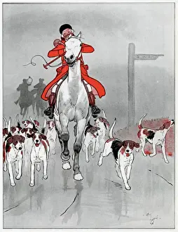 1898 Cecil Aldin Print - The Master Foxhound with Hounds