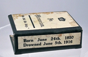 Matchbox cover inscribed In memoriam - Kitchener, WW1 Matchbox cover inscribed In memoriam - Kitchener, WW1