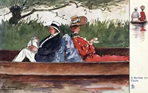 Print of A Couple Enjoying a Drink on a Boat, circa 1906